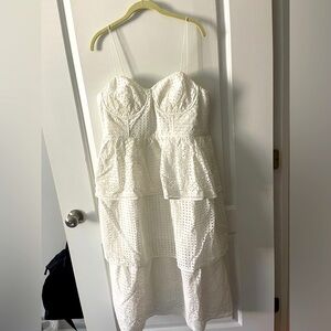 NWT | Tuckernuck | Self-Portrait | White Cotton Broderie Anglaise Midi Dress